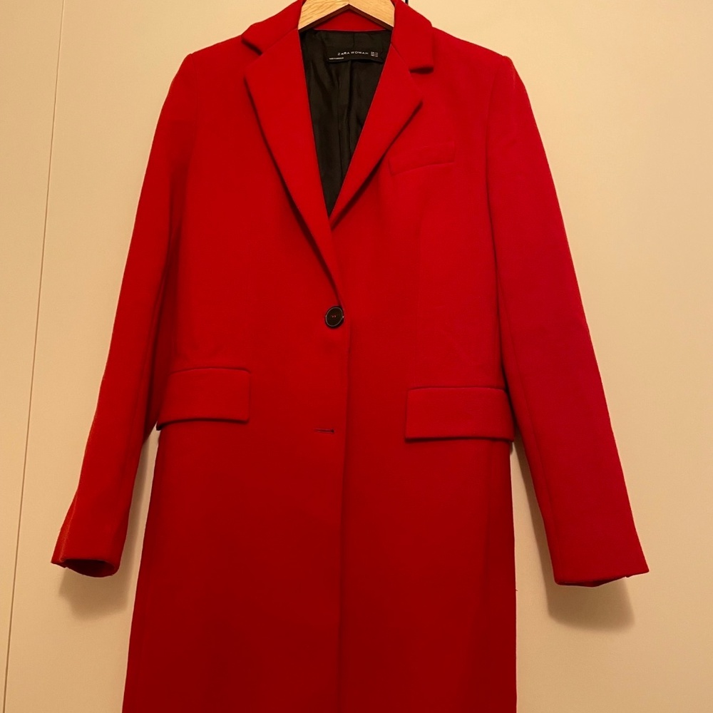 Red 3/4 length coat